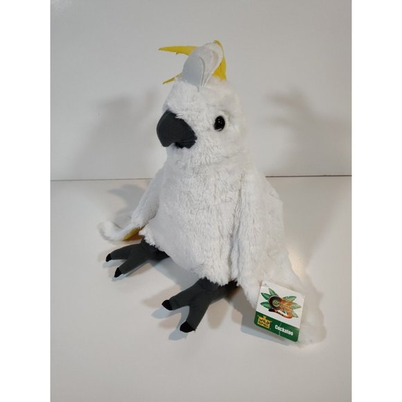 Wild Republic Cuddlekins Cockatoo Plush Stuffed Animal White Yellow 2014 12" NWT - Picture 1 of 9